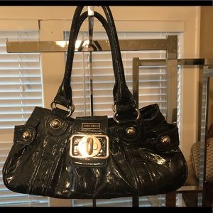 Jimmy Choo black paten handbag